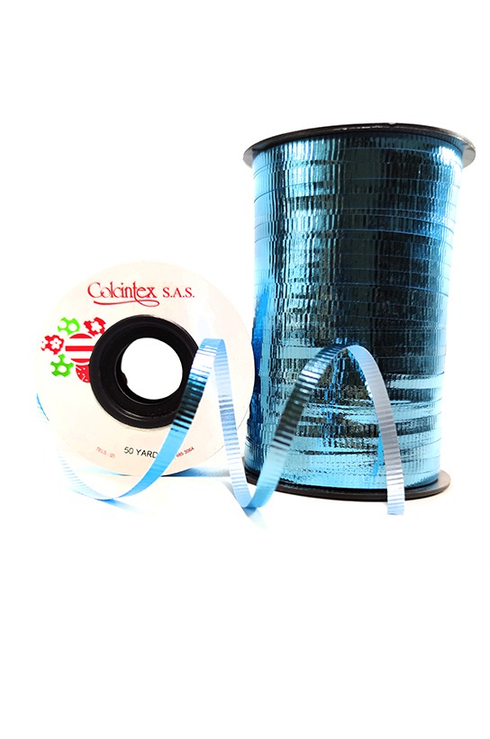 Cinta Corrugada Metalizada Azul Claro