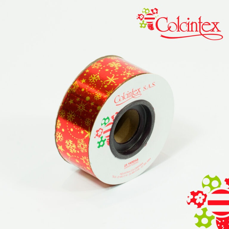 Cinta Metalizada roja estrellas y puntos SPP027-01