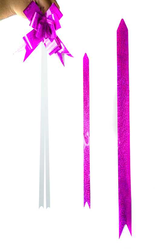 Moño Mágico Cinta Holografica Fucsia