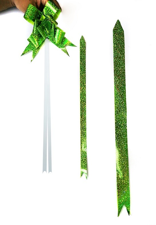 Moño Mágico Cinta Holografica Verde Claro