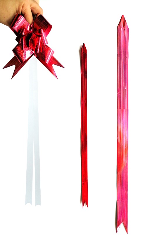 Moño Mágico Cinta Holografica Linea Rojo