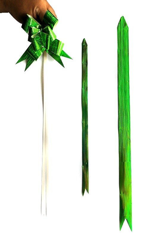 Moño Mágico Cinta Holografica Linea Verde