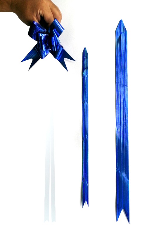 Moño Mágico Cinta Holografica Linea Azul