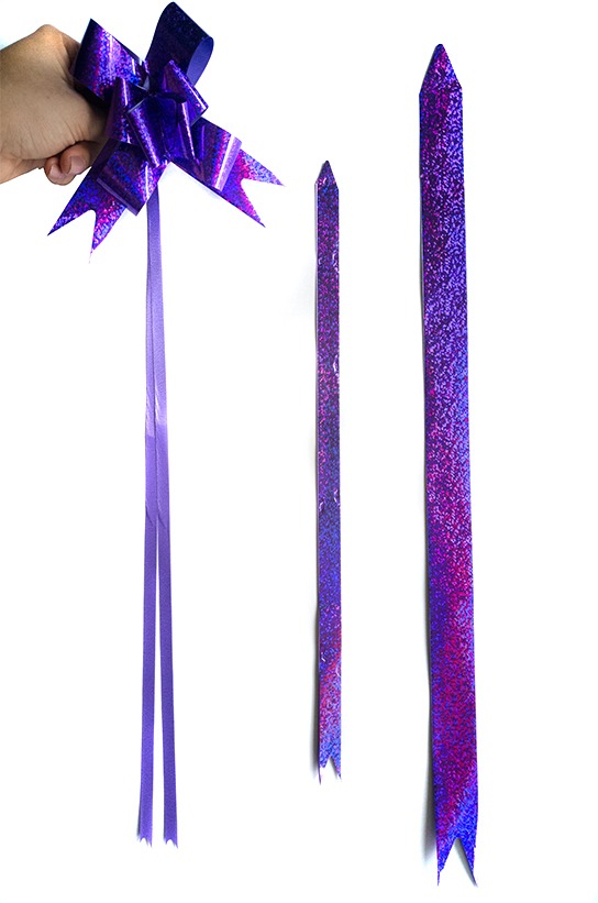 Moño Mágico Cinta Holografica Purpura
