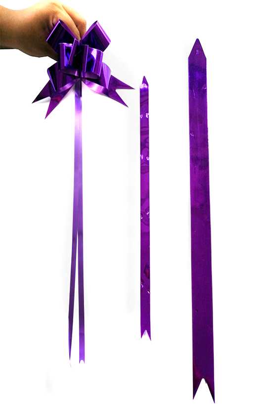 Moño Mágico Cinta Metalizada Morado